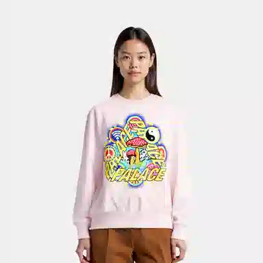 PALACE FW22 Logo Crewneck Pink