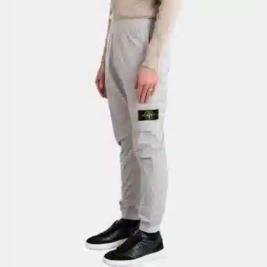 Stone Island Logo Compass Cargo Pants Gray