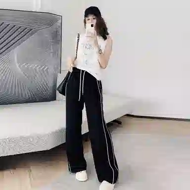 美洋 创造营休闲裤条纹校服休闲裤 女款