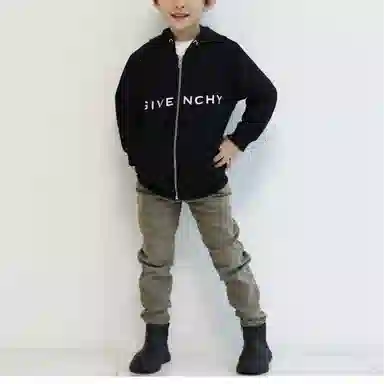 Givenchy Kids SS23 Logo Zip Hoodie Black