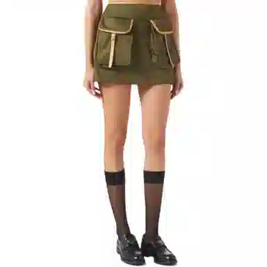 Prada SS24 Mid-Rise Mini Skirt Green