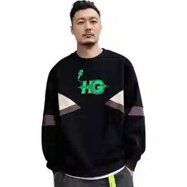 悍戈 美式高街百搭宽松休闲结设计感潮牌时尚舒适亲肤简约高级感卫衣 男女同款