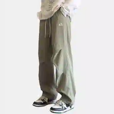 杜克恩 纯色中腰宽松冲锋裤 男款