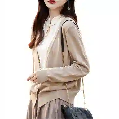 水中花 国风假两件开衫盘扣针织衫 女款