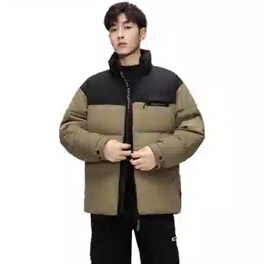 鸭鸭 休闲保暖面包服基础百搭短款加厚立领运动羽绒服 男款