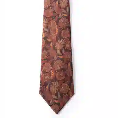红豆 高端品质复古花卉优雅设计经典图案商务休闲 涤纶 领带 男款