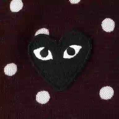 CDG Play Polka Dot Heart Wool Sweater Brown