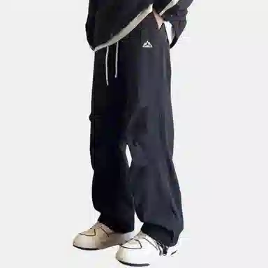 杜克恩 纯色中腰宽松冲锋裤 男款