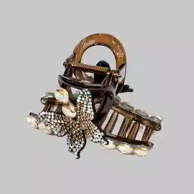 卡铂雅 香槟潮流设计港风气质复古镶钻极简高级感韩流 亚克力 发夹 女款