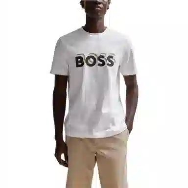 HUGO BOSS Cotton-Jersey T-Shirt With Logo In Signature Colors T