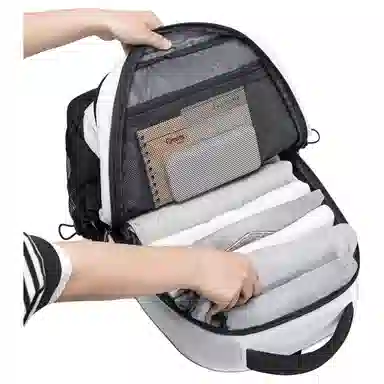 维多利亚旅行者 大容量多功能隔层可扩容收纳学生通勤出差反光轻盈简约设计时尚百搭透气休闲 尼龙 书包背包双肩包 常规 男女同款情侣款 白色