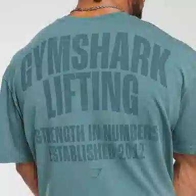 GYMSHARK Lifting Crewneck T-Shirt Denim Blue