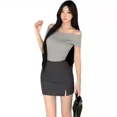 黛尔佳人 简约百搭通勤休闲短裙 女款