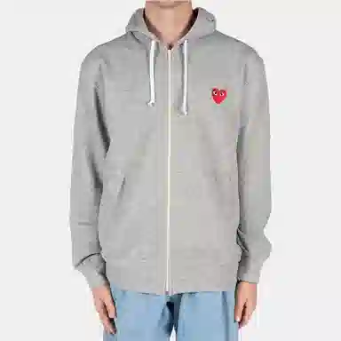 CDG Play Hoodie Grey