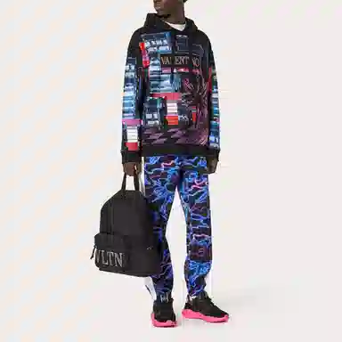 Valentino SS22 Electric City Hoodie Black