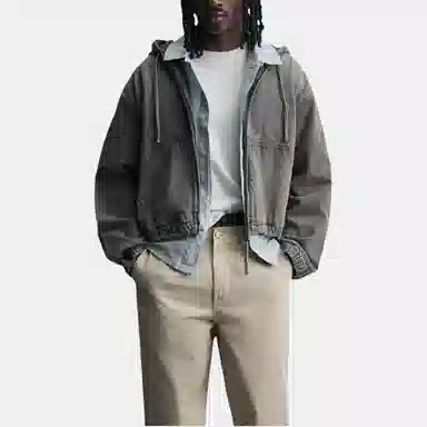 ZARA Hooded Washed Loose Jacket Men