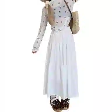 欧迪芬 韩系轻盈垂坠优雅舒适高腰显瘦温柔风休闲长裙 女款