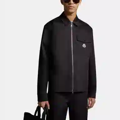 Moncler Gabardine Zip-Up Shirt