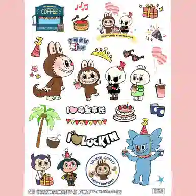 Luckin Coffee x Pop Mart Labubu Stickers