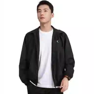 乔丹 运动生活系列 梭织开衫立领运动长袖夹克 男款 浅苔灰