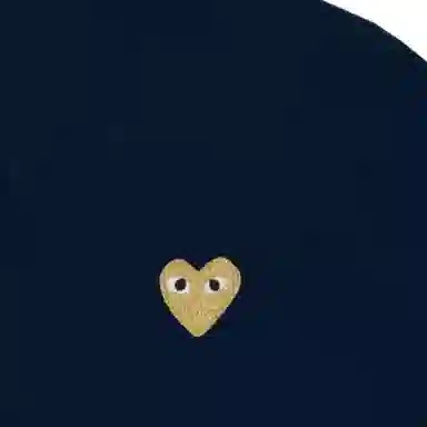 CDG Play Gold Heart V-Neck Sweater V