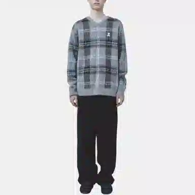 RestRecreation FW25 CHECK PATTERN HAIRY SWEATER V