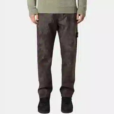 Stone Island SS25 Supima Camo Badge Joggers Military Green