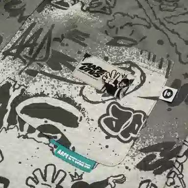 Aape SS25 Ape Face Camo Graffiti Pants White