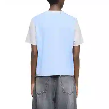 JW Anderson FW24 Crewneck Embroidered Crop Tee Light Grey