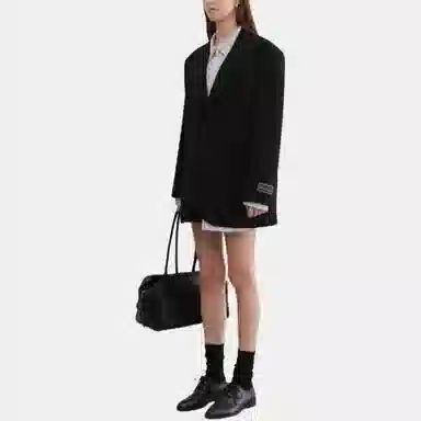 Dunst UNISEX OVERSIZED WOOL BLAZER BLACK