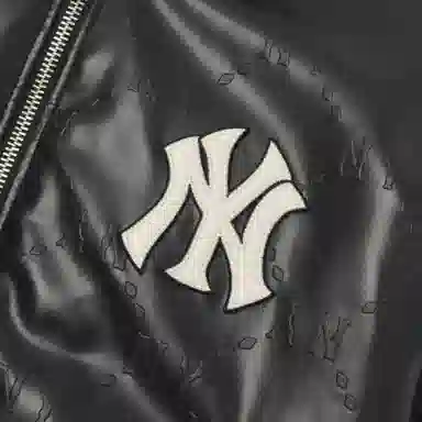 MLB FW22 Logo Patch Baseball Jacket Black