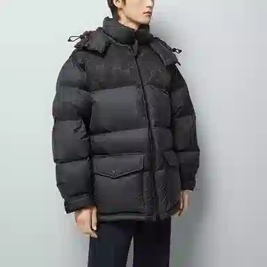 Gucci SS24 Logo Hooded Down Jacket Black