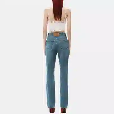 Alexander Wang Loose Straight High Waist Jeans Blue