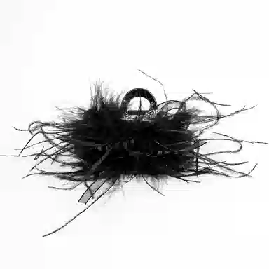 卡铂雅 黑色毛绒清新设计极简高级感港风气质 发夹 女款