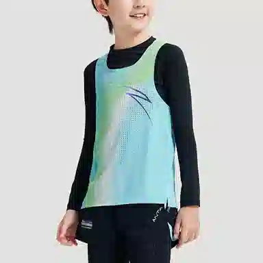 青少年 安踏儿童 透气舒适速干简约大方跑步背心 升华蓝