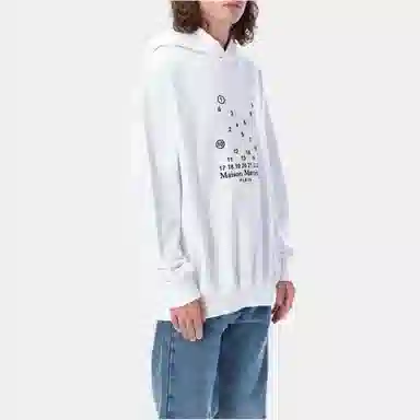 Maison Margiela FW22 Digital Cross Hoodie White