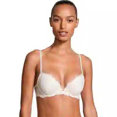 Victoria's Secret Dream Angels Lace Push-Up Bra Coconut White