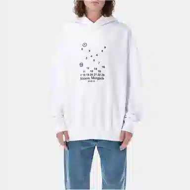 Maison Margiela FW22 Digital Cross Hoodie White
