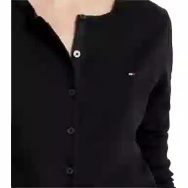 Tommy Hilfiger FW23 Solid Button-Up Cardigan Sweaters Dark Sable V