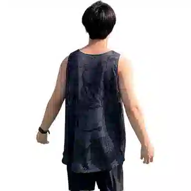 超级安踏 满印圆领舒适吸湿排汗百搭休闲篮球背心 男款 豆灰绿