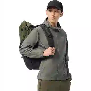 探路者 城市户外系列 纯色拉链连帽百搭 透气速干防紫外线防晒服 男款 灰湖绿
