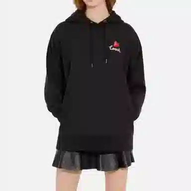 COACH SS23 Strawberry Logo Hoodie Black