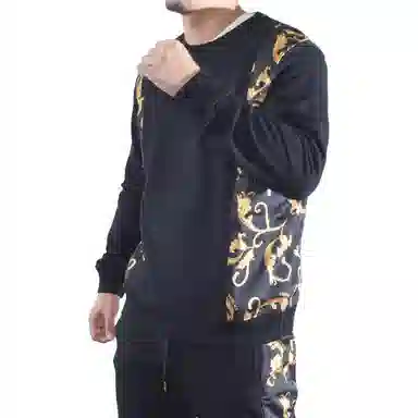 范思哲 太阳花套头长袖卫衣 男款 黑色