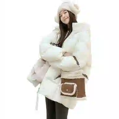 美洋 奶泡鹅绒防泼水面包羽绒服 女款