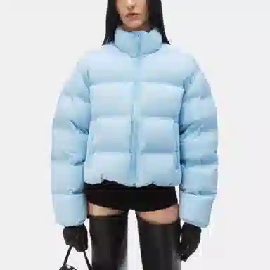 Alexander Wang FW24 Padded Logo Jacquard Jacket Oxford Blue