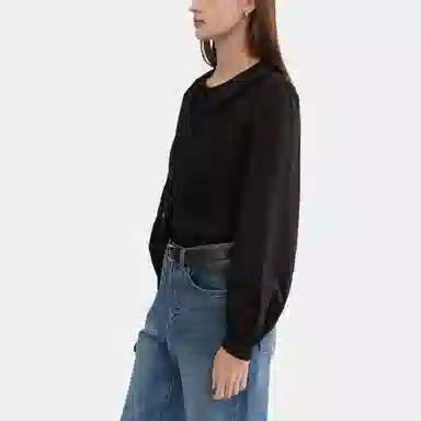 Dunst EXCLUSIVE VINTAGE RUFFLE BLOUSE BLACK