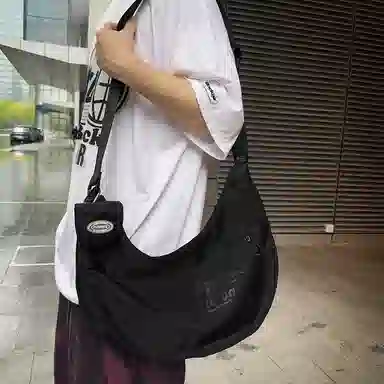 彤彤兔 小众日系休闲通勤 尼龙 单肩包 女款 黑色/绿色/浅灰色