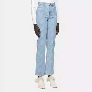 WE11DONE FW21 Paisley Print Jeans Blue