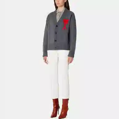 AMIPARIS V-Neck Cardigan Grey