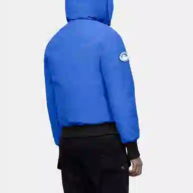 Canada Goose Logo Flight Hooded Down Jacket Blue